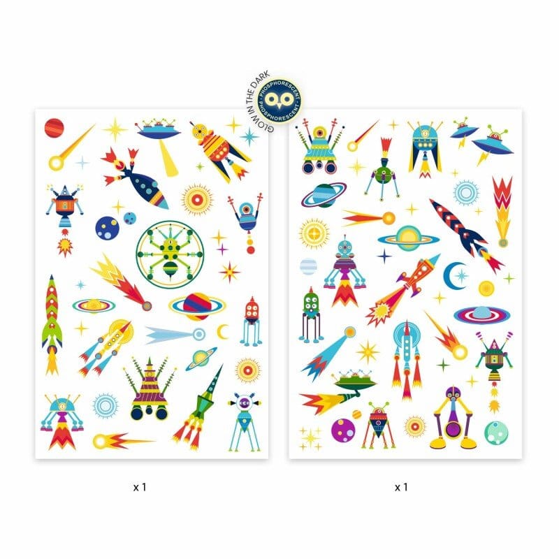 Djeco Tatuiruotės - Erdvė (50+ tatuiruočių)