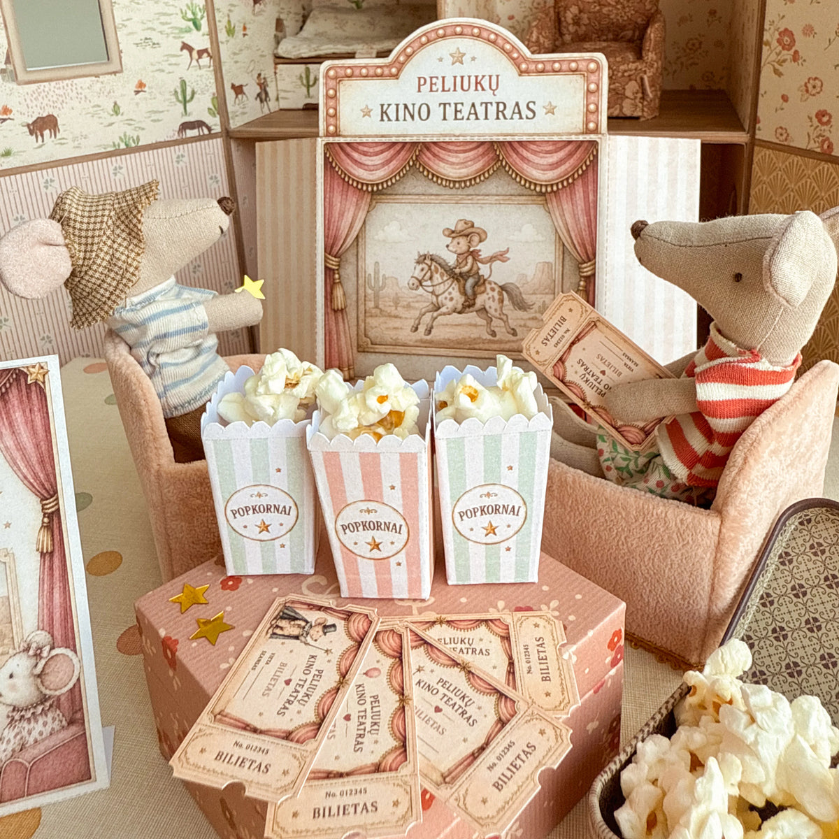 Maileg mouse house wallpaper