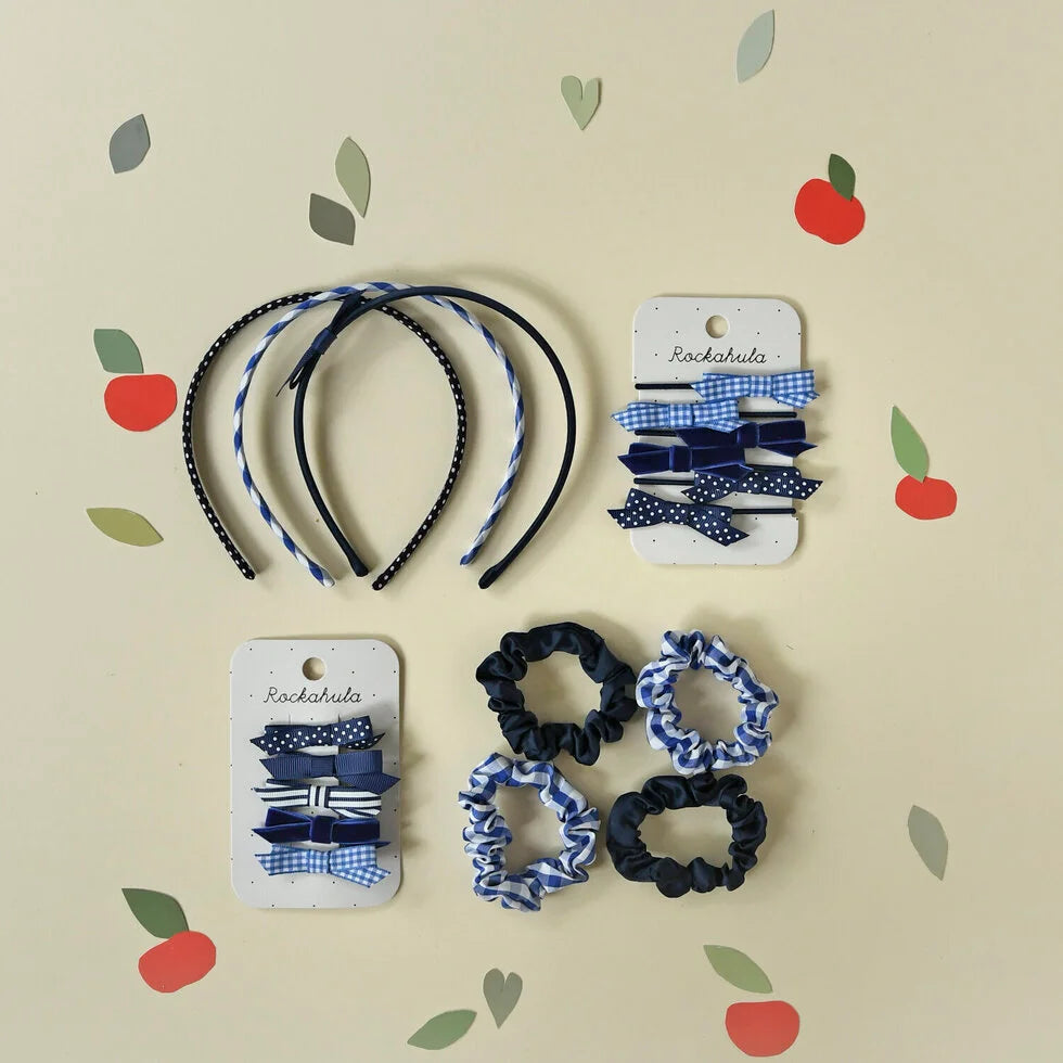 Rockahula plaukų segtukų rinkinys - School Bow Blue