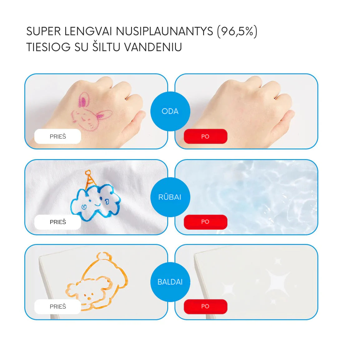 Mideer - nuplaunami markeriai flomasteriai - 24 spalvos