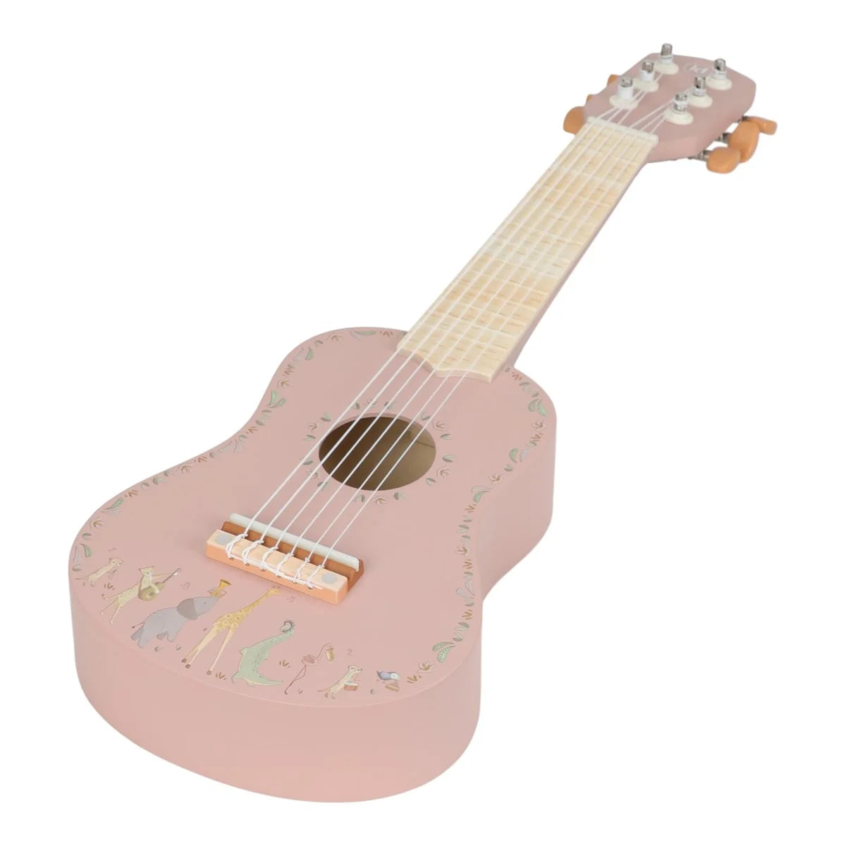 Little Dutch medinė gitara - Safari Friends Pink