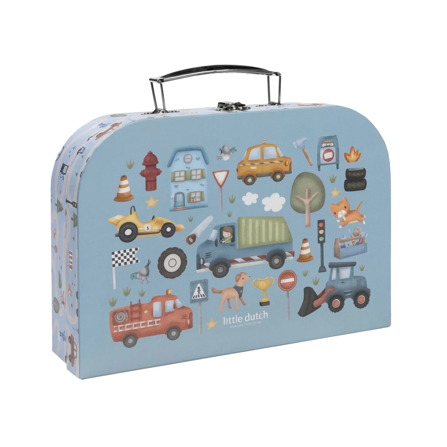 Little Dutch - kūrybinis rinkinys lagamine - Jim & Vehicles