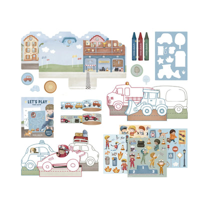 Little Dutch - kūrybinis rinkinys lagamine - Jim & Vehicles