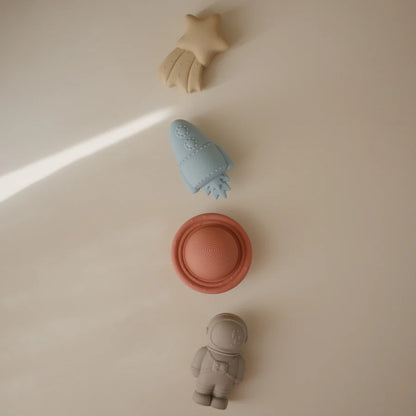 Mushie Silikoninių vonios žaisliukų rinkinys - Space