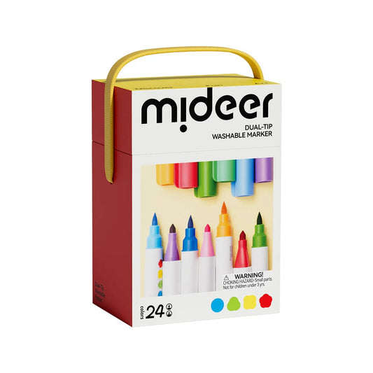 Mideer - Dvipusiai nuplaunami markeriai flomasteriai - 24 spalvos