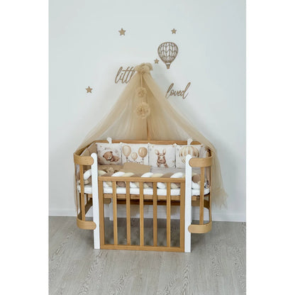 Ingvart transformuojama kūdikio lovytė - Nika natural + white