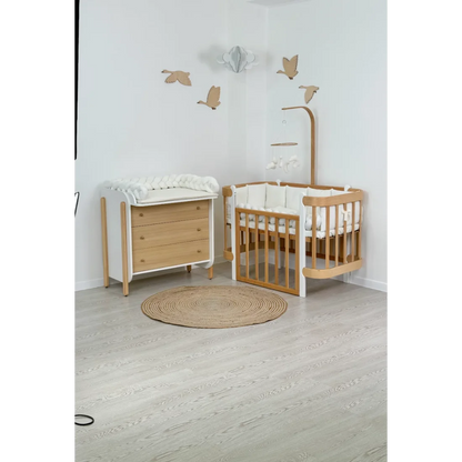 Ingvart transformuojama kūdikio lovytė - Nika natural + white
