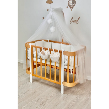 Ingvart transformuojama kūdikio lovytė - Nika natural + white