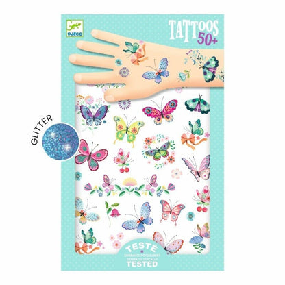 Djeco Tatuiruotės - Drugeliai (50+ tatuiruočių)
