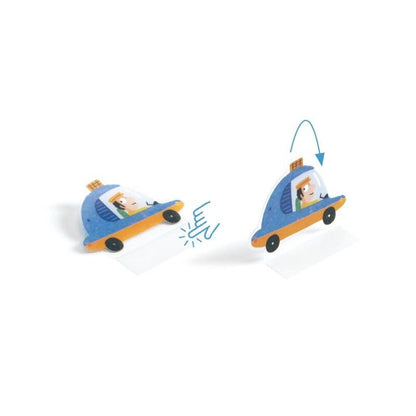 Djeco Daugkartiniai lipdukai - Daugkartiniai 3D lipdukai - Transporto priemonės