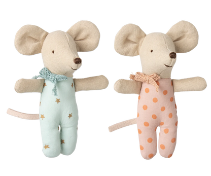 Maileg peliukai dvynukai degtukų dėžutėje