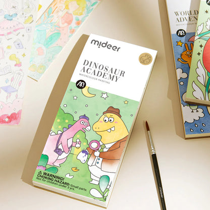 Mideer - Spalvinimo akvarele knygelė Dinozaurų akademija