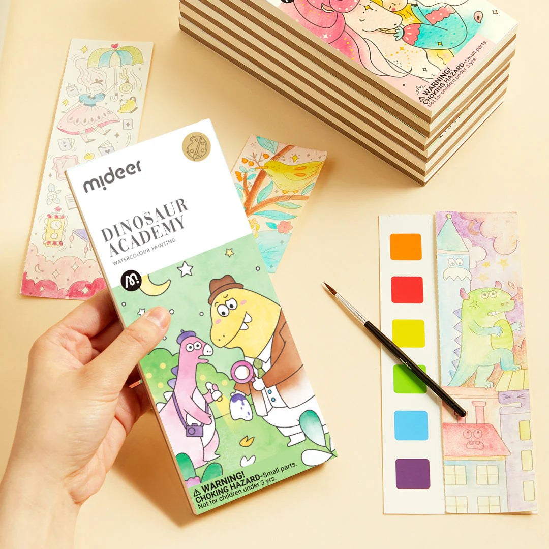Mideer - Spalvinimo akvarele knygelė Dinozaurų akademija