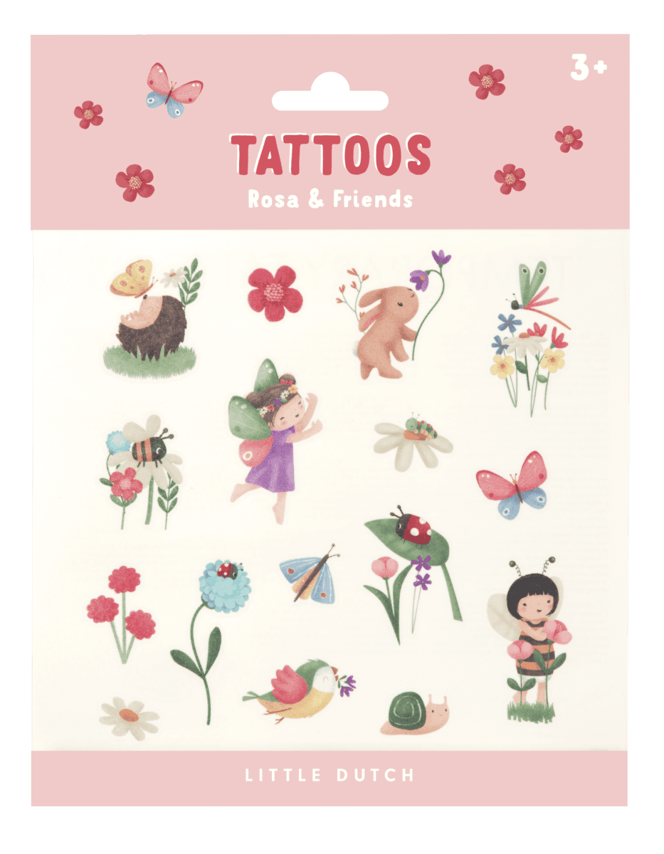 Little Dutch Vaikiškos laikinos tatuiruotės - Rosa and Friends