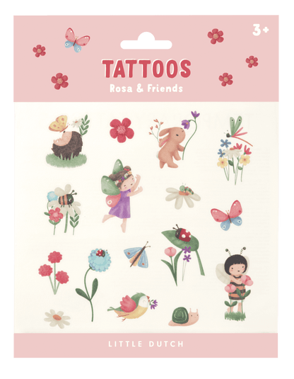 Little Dutch Vaikiškos laikinos tatuiruotės - Rosa and Friends
