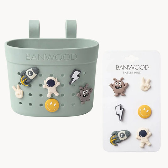 Banwood Krepselis Paspirtukui Ar Dviraciui Ir Zenkliukai Clay Space