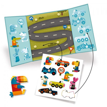 Djeco Daugkartiniai lipdukai - Automobiliai