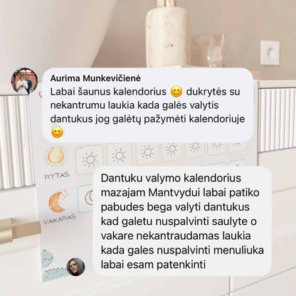 Dantukų valymo kalendorius