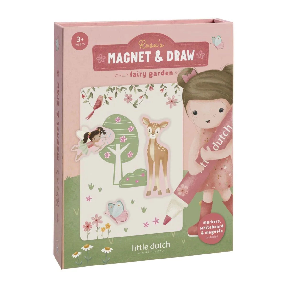 Little Dutch magnetinė žaidimų knygelė - Rosa & Fairy Garden