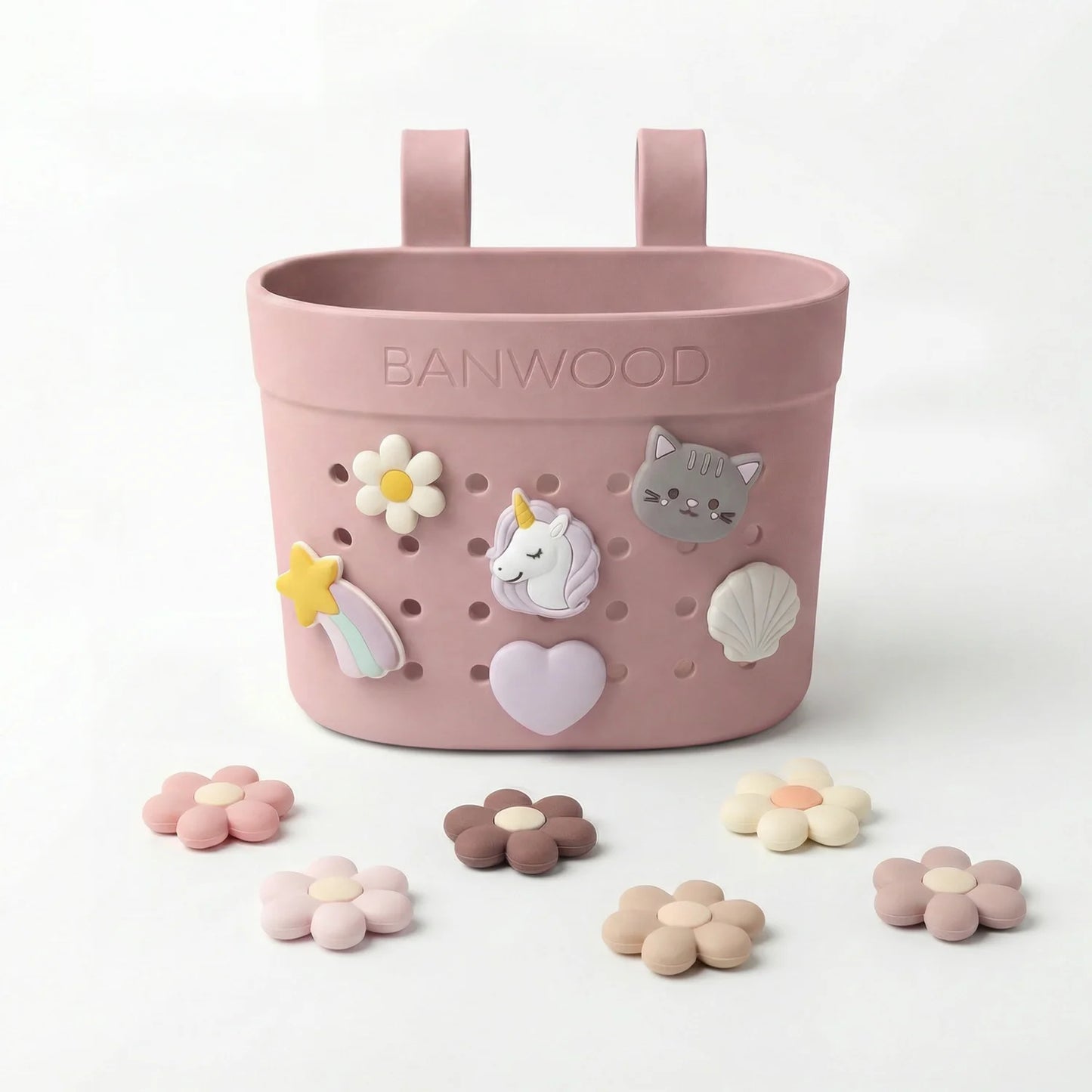 Banwood krepšelis paspirtukui ir dviračiui - Dusty rose