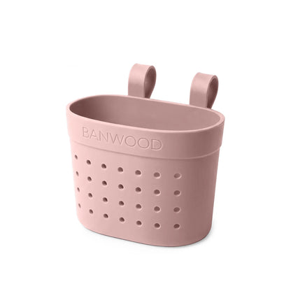 Banwood krepšelis paspirtukui ar dviračiui ir ženkliukai - Dusty rose Flowers