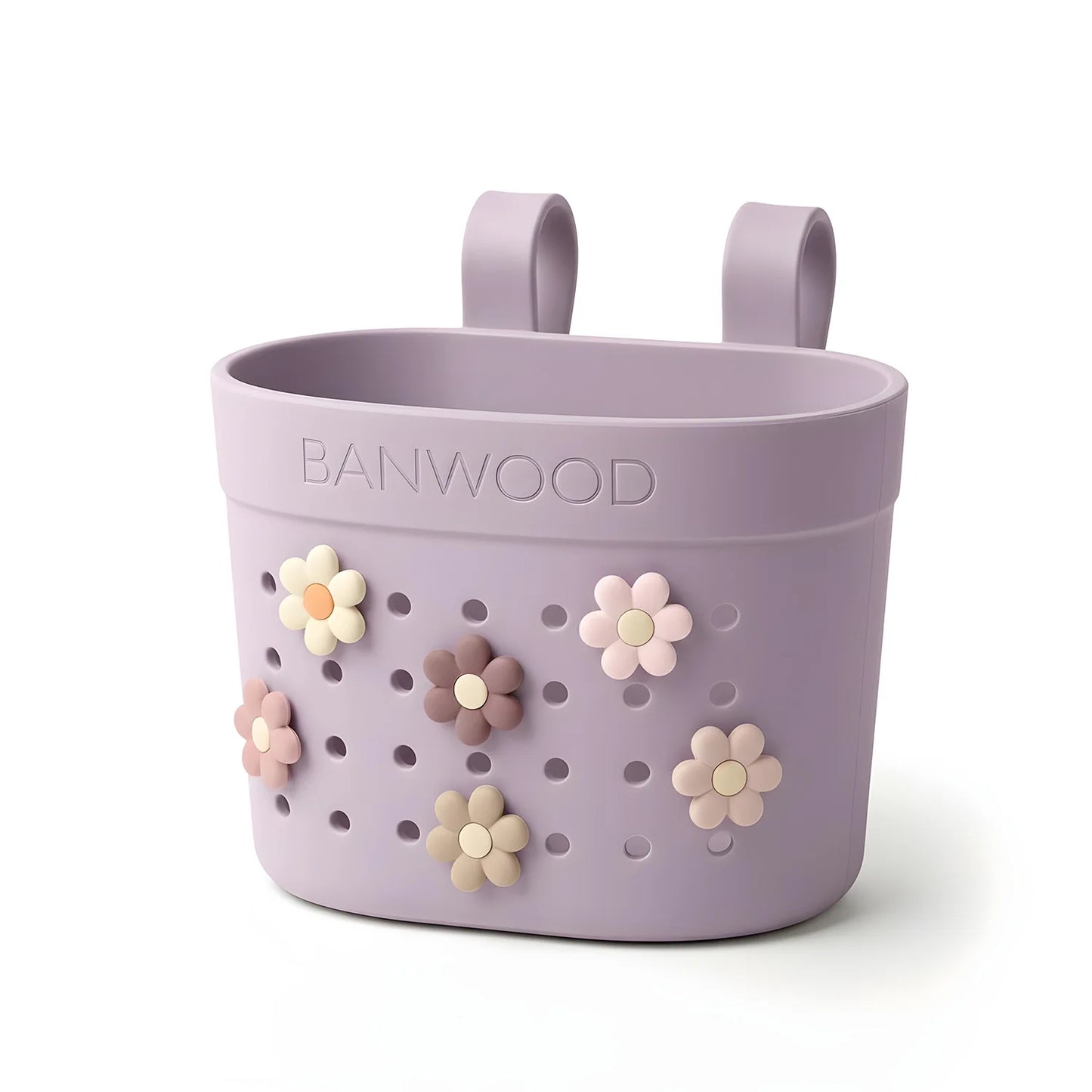 Banwood krepšelis paspirtukui ar dviračiui ir ženkliukai - Lavender Flowers