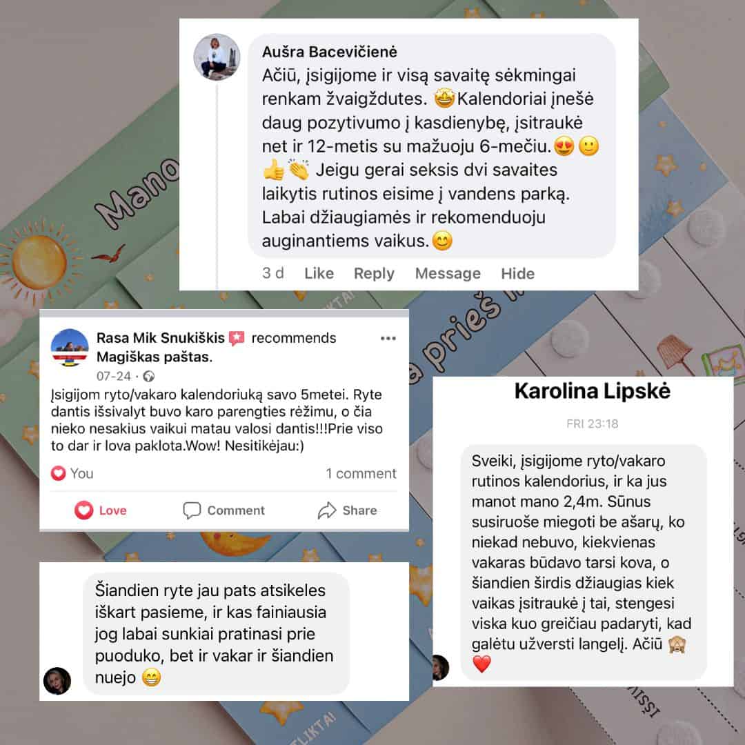 Rinkinys "Ryto, vakaro ir dantukų valymo kalendoriai"