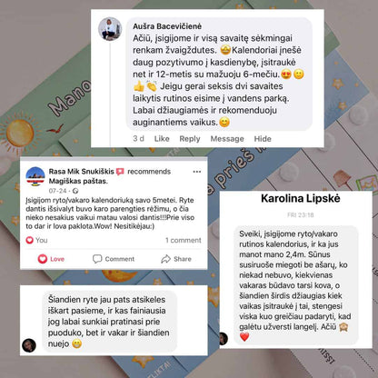 Rinkinys "Ryto, vakaro ir dantukų valymo kalendoriai"