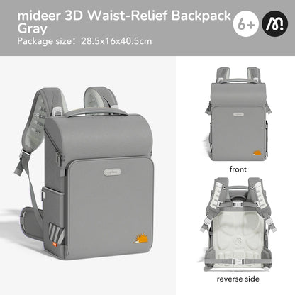 Mideer 3D juosmenį atpalaiduojanti mokyklinė kuprinė - Grey