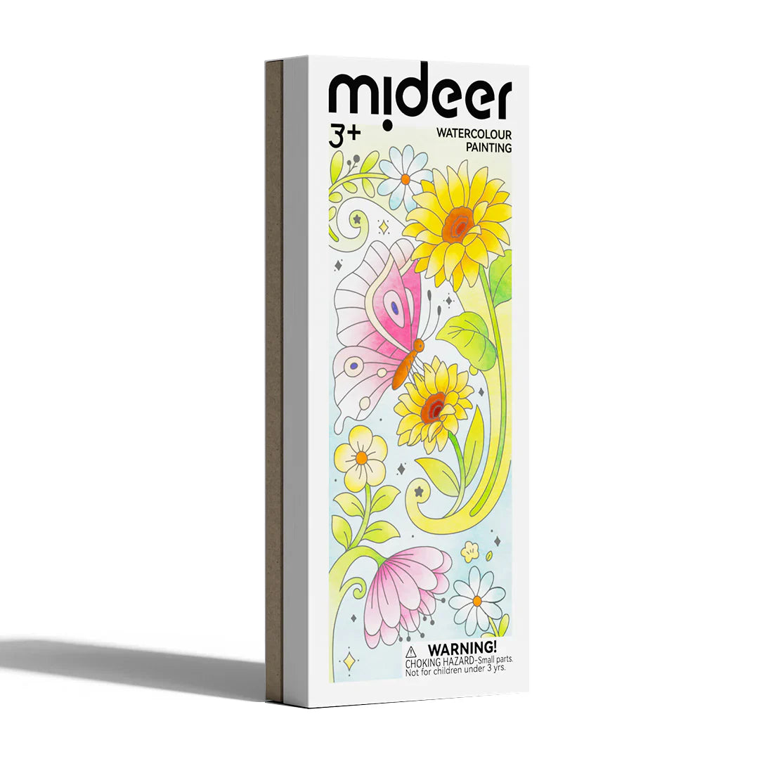 Mideer - Spalvinimo akvarele knygelė Drugeliai ir gėlės
