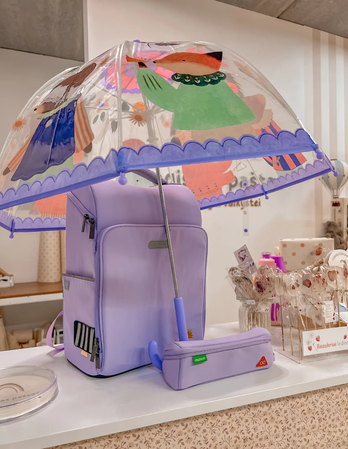 Mideer 3D juosmenį atpalaiduojanti mokyklinė kuprinė - Lilac