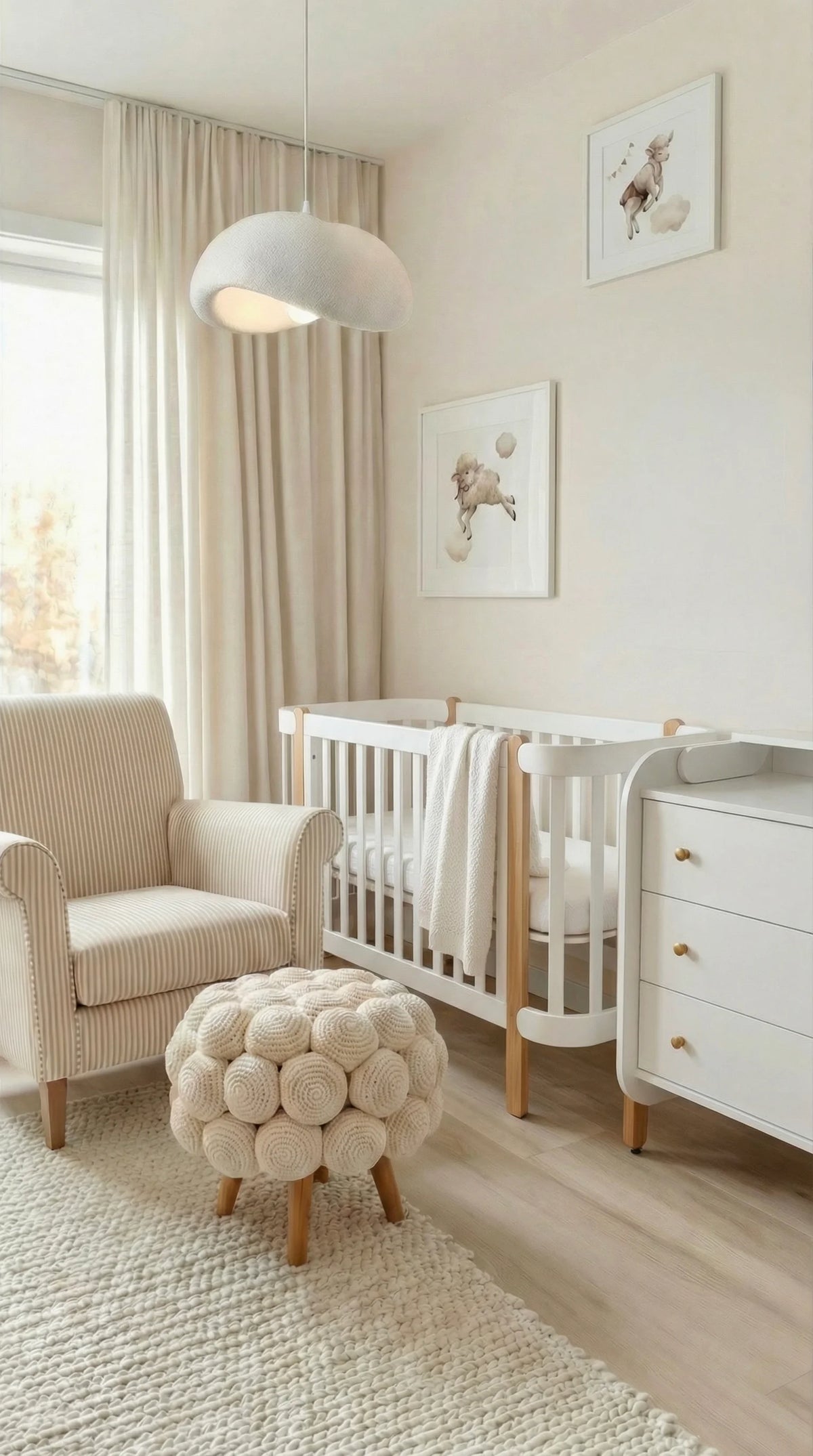 Ingvart transformuojama kūdikio lovytė - Nika natural + white