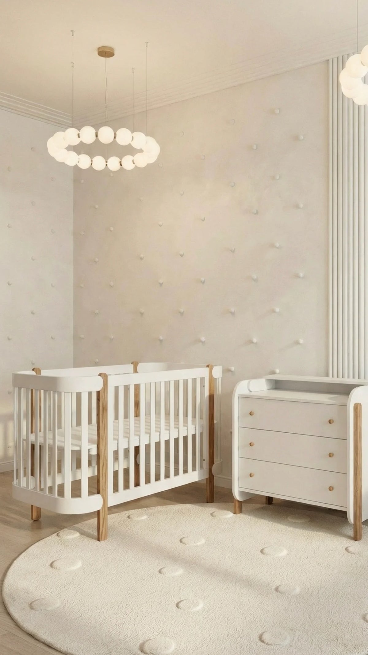 Ingvart transformuojama kūdikio lovytė - Nika natural + white