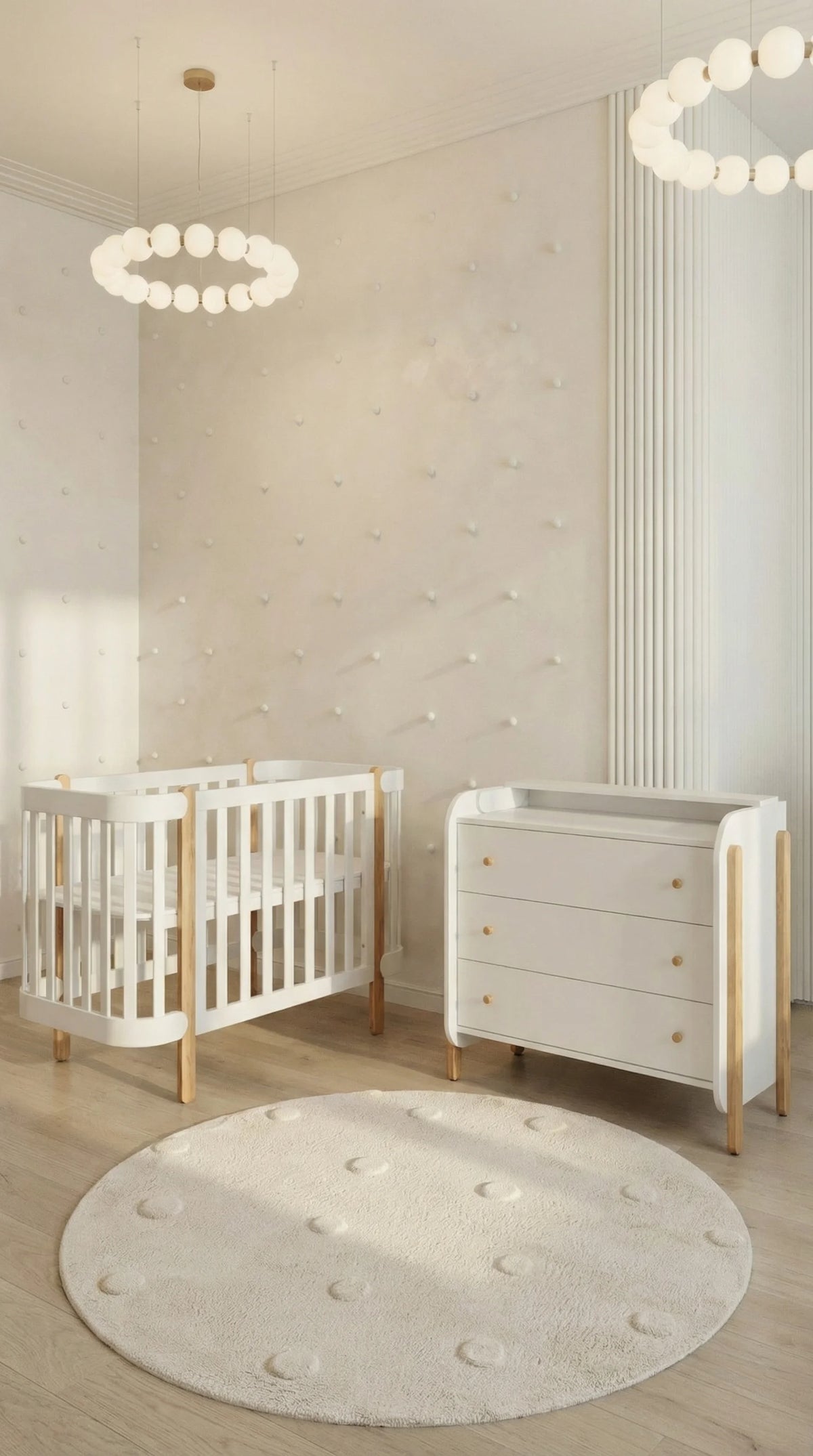 Ingvart transformuojama kūdikio lovytė - Nika natural + white