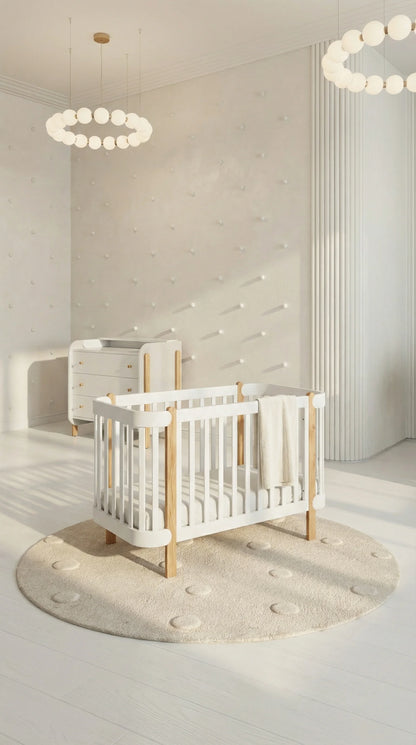Ingvart transformuojama kūdikio lovytė - Nika natural + white