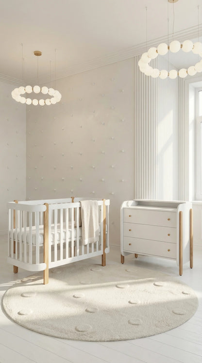 Ingvart transformuojama kūdikio lovytė - Nika natural + white