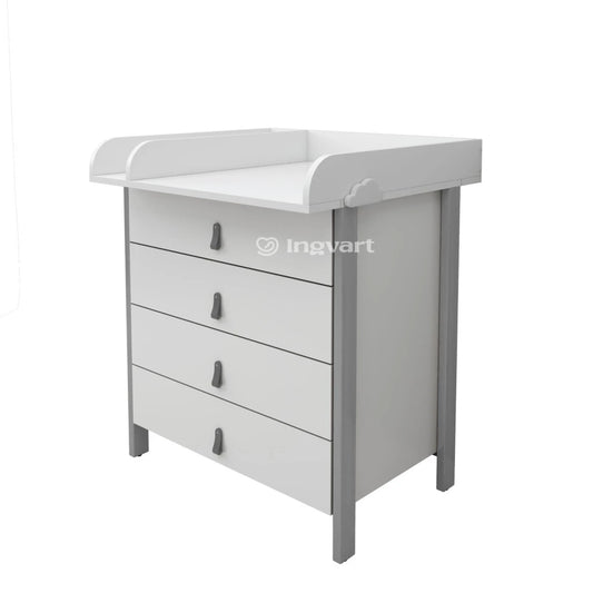 Ingvart komoda - Scandi white + grey