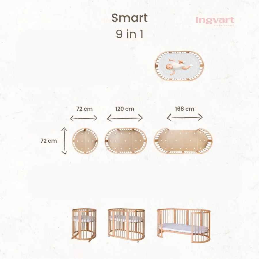 Ingvart transformuojama kūdikio lovytė - Smart white