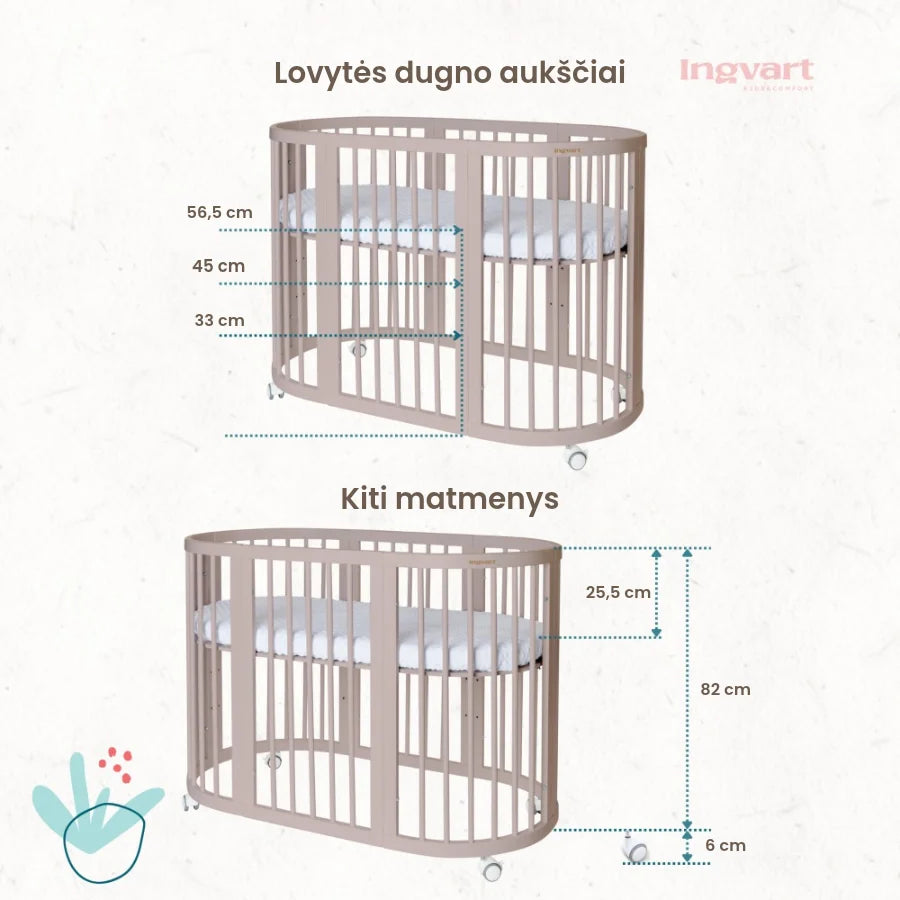 Ingvart transformuojama kūdikio lovytė - Smart white