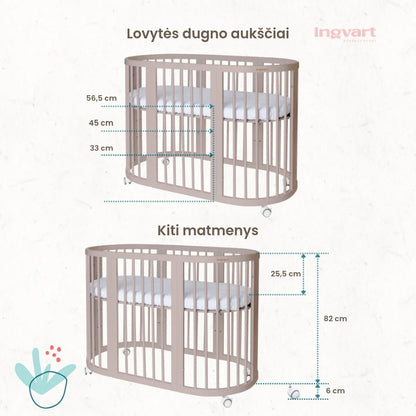 Ingvart transformuojama kūdikio lovytė - Smart white