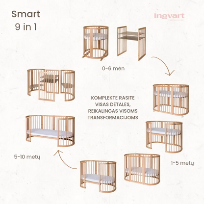 Ingvart transformuojama kūdikio lovytė - Smart white