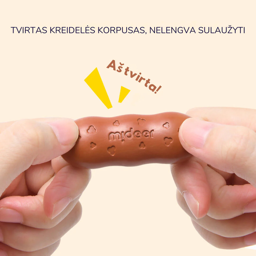 Mideer - Bičių vaško kreidelės "Pupelės" - 12 spalvų