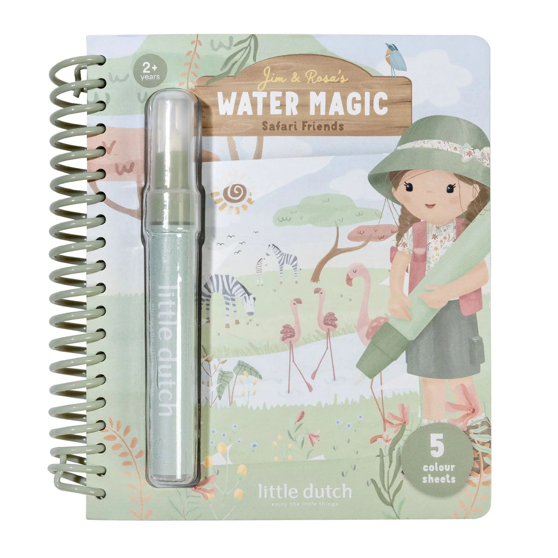 Little Dutch vandeniu spalvinima knygele - Rosa & Safari Friends