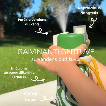 Mideer - Vėsinanti 2in1 gertuvė su purškikliu, 500ml - Water Green
