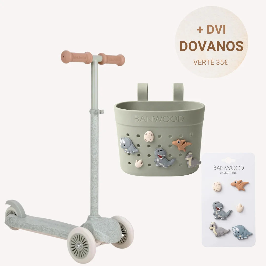 Little Dutch paspirtukas Green + DVI DOVANOS: krepšelis ir ženkliukai