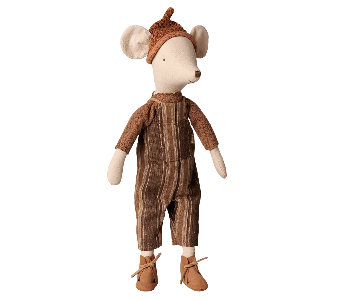 Maileg medium pelė 34cm - Overall and sweater