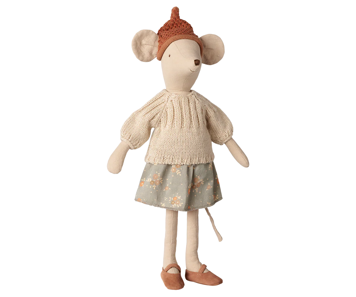Maileg medium pelė 34cm - Skirt and sweater