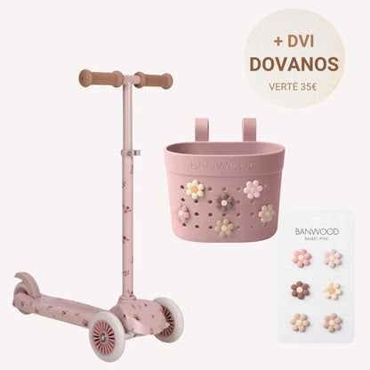 Little Dutch paspirtukas Fairy floral + DVI DOVANOS: krepšelis ir ženkliukai