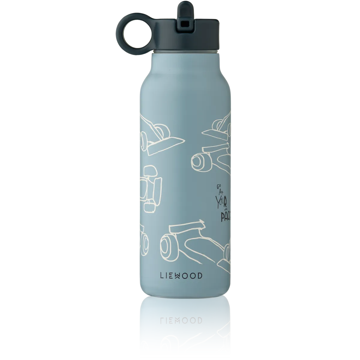 Liewood gertuvė 350 ml - Race cars / Beach blue