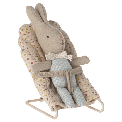 Maileg mini triušis - Light blue check